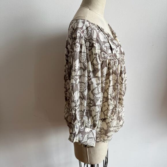 STELLA MCCARTNEY Floral Cotton Cottagecore Peasant Top - Picture 4 of 11